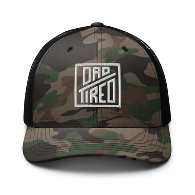 Dad Tired Branded Camouflage Trucker Hat