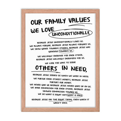 Family Values Poster (Handwritten)
