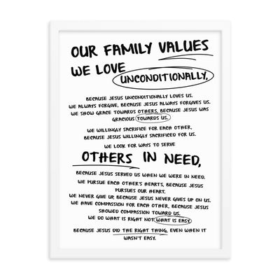 Family Values Poster (Handwritten)